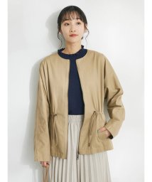 CRAFT STANDARD BOUTIQUE(クラフトスタンダードブティック)/コットンギャバジンノーカラーZIPブルゾン/ベージュ