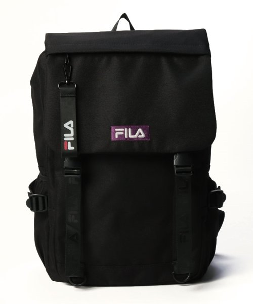 FILA（Bag）(フィラ（バッグ）)/FILA No ShakeII ロゴテープリュック/ブラック1
