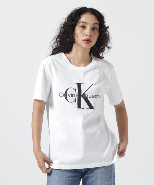 B'2nd(ビーセカンド)/Calvin Klein Jeans（カルバンクラインジーンズ）モノグラムロゴTシャツ/ホワイト