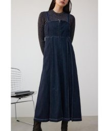 AZUL by moussy(アズールバイマウジー)/フロントジップデニムジャンパースカート/ONEWASH1