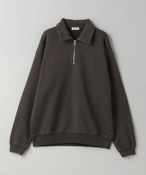 BEAUTY&YOUTH UNITED ARROWS(ビューティーアンドユース　ユナイテッドアローズ)/パウダーウォッシュ ハーフ ジップ スウェット/DKGRAY