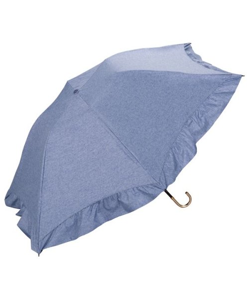 Wpc．(Wpc．)/【Wpc.公式】日傘 遮光ドームパラソル フリル ミニ 55cm 大きい 完全遮光 遮熱 UVカット 晴雨兼用 レディース 折り畳み傘/ブルー