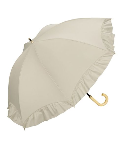Wpc．(Wpc．)/【Wpc.公式】日傘 遮光ドームパラソル フリル 55cm 大きい 完全遮光 遮熱 UVカット 晴雨兼用 レディース 長傘/ベージュ