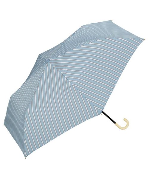 Wpc．(Wpc．)/【Wpc.公式】雨傘 ブライトストライプ ミニ 親骨50cm 晴雨兼用 傘 レディース 折り畳み傘 おしゃれ 可愛い 女性 通勤 通学/ブルー