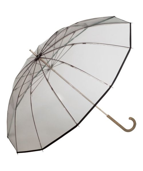 Wpc．(Wpc．)/【Wpc.公式】［ビニール傘］UNISEX PLASTIC 12K UMBRELLA 親骨63cm 大きい 傘 メンズ レディース 雨傘 長傘 男性 女性 おし/グレー