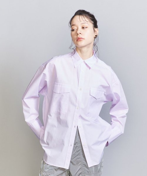 BEAUTY&YOUTH UNITED ARROWS(ビューティーアンドユース　ユナイテッドアローズ)/コットン フラップポケット シャツ/LILAC