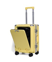 tavivako(タビバコ)/Proevo スーツケース キャリーケース フロントオープン 機内持ち込み 軽量 Sサイズ ストッパー アルミ フレームタイプ パソコン ビジネス/イエロー