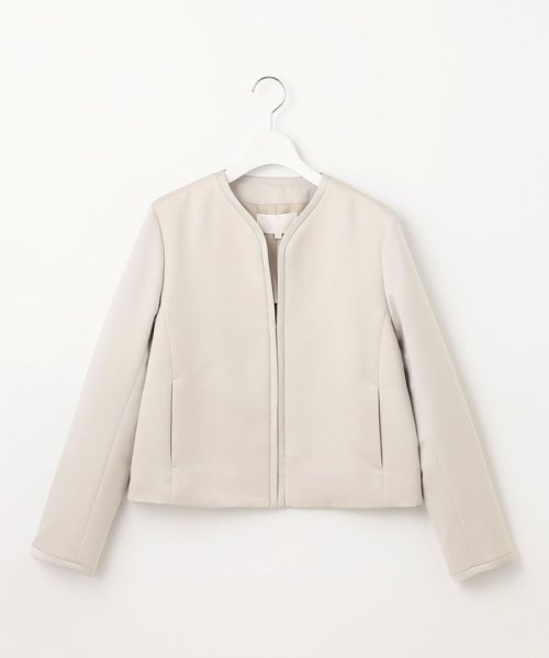 【洗える】グログランノーカラー ジャケット 