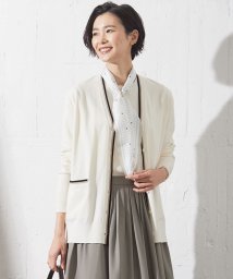 J.PRESS LADIES(J．プレス　レディス)/【洗える】RAYON STRETCH PLAIN Vネック カーディガン/ホワイト系