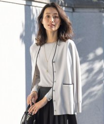 J.PRESS LADIES(J．プレス　レディス)/【洗える】RAYON STRETCH PLAIN Vネック カーディガン/ライトグレー系