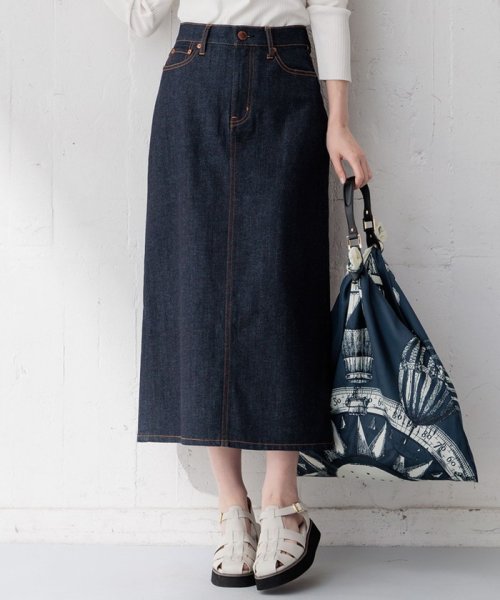 NIJYUSANKU（LARGE SIZE）(２３区（大きいサイズ）)/【Oggi4月号掲載/洗える】23区DENIM ストレッチ デニムスカート/ネイビー系