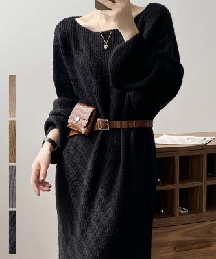ARGO TOKYO/Boat－neck Loose Knit Onepiece 29093　ボートネックルーズニットワンピース　ボートネックワンピース　ルーズニットワンピース　ニッ/505891950