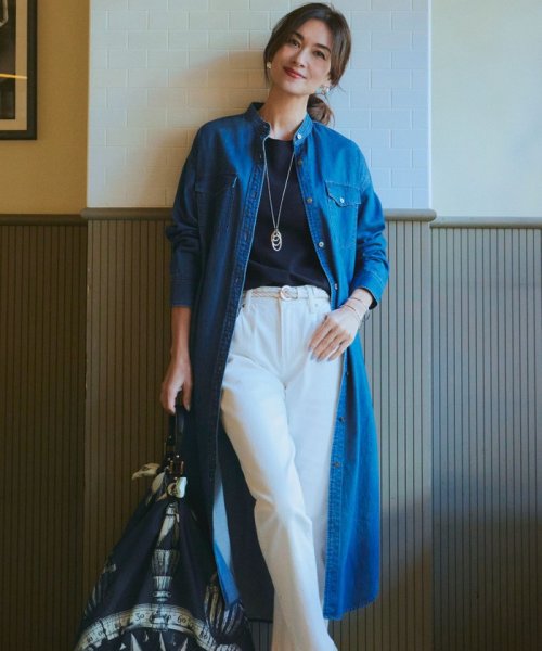 NIJYUSANKU(23区)/【Oggi4月号掲載/洗える】23区DENIM ライトダンガリー シャツワンピース/インディゴ