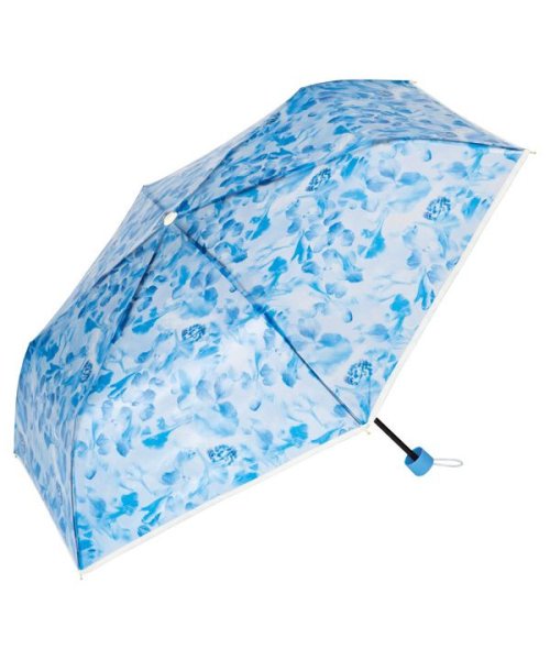 Wpc．(Wpc．)/【Wpc.公式】[plantica×Wpc.]フラワーアンブレラプラスティック ミニ ビニール傘 レディース 折り畳み傘 おしゃれ 可愛い/ブルー