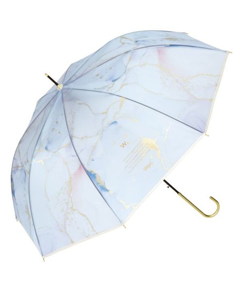 Wpc．(Wpc．)/【Wpc.公式】［ビニール傘］インクアートアンブレラ 61cm ジャンプ傘 大きい 傘 レディース 長傘 雨傘/スカイブルー