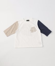 COMME CA ISM KIDS(コムサイズム（キッズ）)/7分袖プリントTシャツ/ホワイト