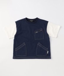 COMME CA ISM KIDS(コムサイズム（キッズ）)/ポケット 半袖Tシャツ/ネイビー