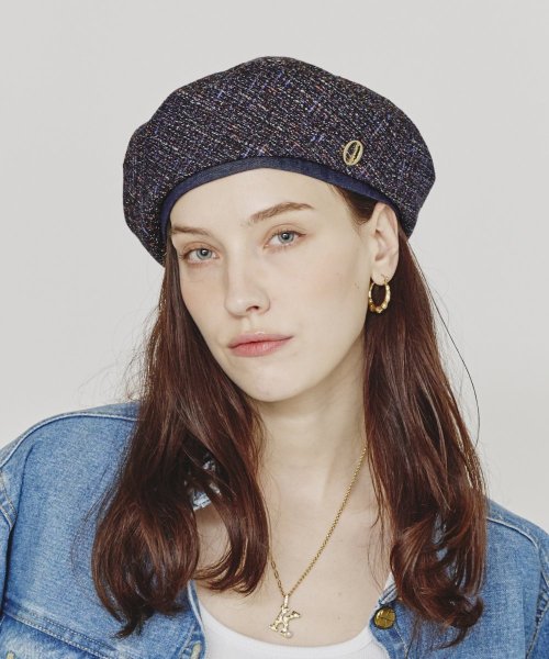 Chapeaud'O(Chapeaud’O)/Chapeau d' O Summer Tweed Beret/ネイビー