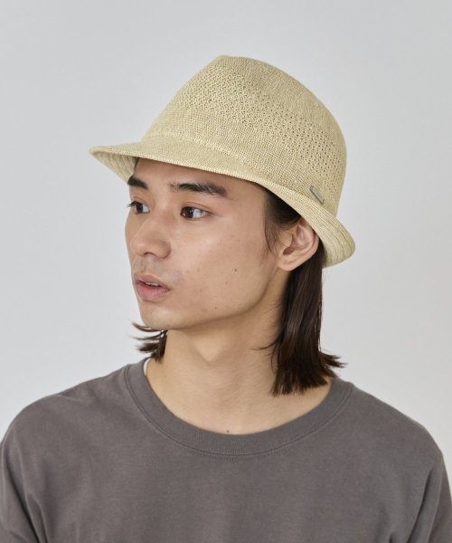 OVERRIDE(OVERRIDE)/OVERRIDE LINEN KNIT FEDORA/ベージュ