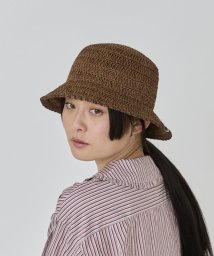 OVERRIDE(OVERRIDE)/OVERRIDE PAPER CROCHET ST BUCKET HAT/ブラウン