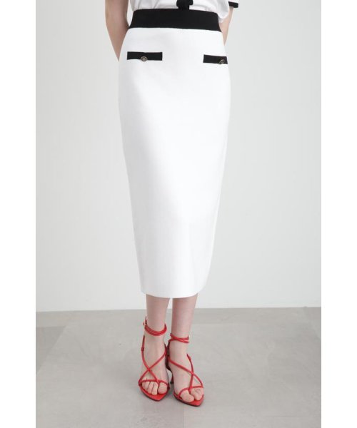 ◇バイカラーニットアップタイトスカート(505889938) | ピンキー  