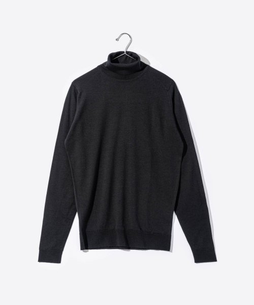 JOHN SMEDLEY(ジョンスメドレー)/ジョンスメドレー JOHN SMEDLEY CHERW ニット メンズ 長袖 タートルネック セーター CHERWELL ROLL NECK PULLOVER /ブラック