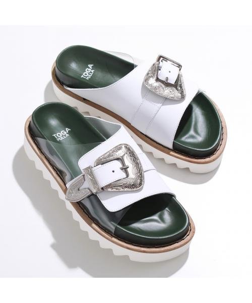 TOGA PULLA(トーガ プルラ)/TOGA PULLA サンダル Western Buckle Sandals AJ1235 コンチョ/ホワイト