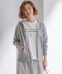 NIJYUSANKU（LARGE SIZE）(２３区（大きいサイズ）)/【洗える】オーガニックコットンテリー フーディー/ライトグレー系