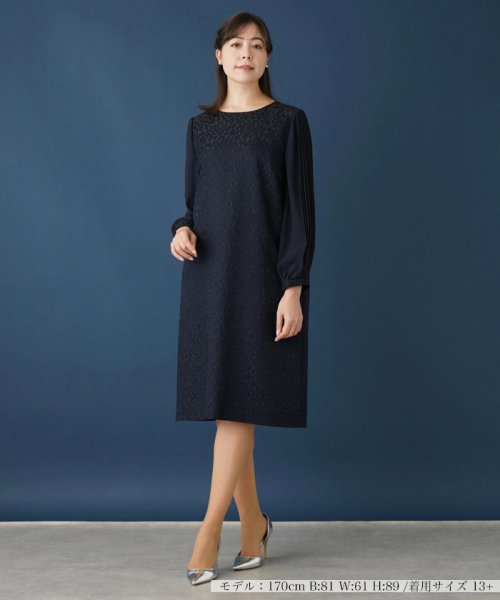 【セレモニー】レース切替サックワンピース【プラス企画】 