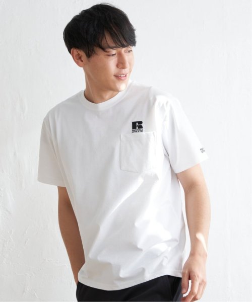 ikka(イッカ)/【吸水速乾】RUSSELL ATHLETIC ラッセルアスレチック ドライパワーポケTシャツ/ホワイト