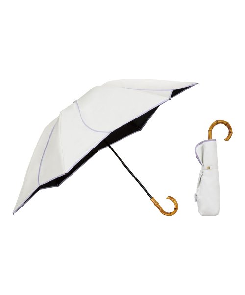 Wpc．(Wpc．)/【Wpc.公式】日傘 UVO(ウーボ) 折りたたみ 3段 フローラル 55cm 完全遮光 遮熱 UVカット100% 晴雨兼用 大きい レディース 折りたたみ傘/オフ