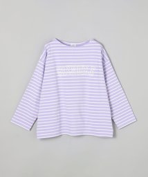 coen(coen)/カレッジプリントバスクシャツ/LILAC