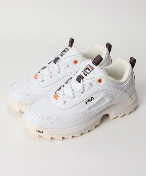 FILA（Shoes）(フィラ（シューズ）)/Distorter Premium/ ディストータープレミアム  カジュアル厚底スニーカー  / ホワイトオレンジ/ホワイト