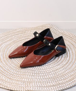 aimoha/【shoes365】ポインテッドトゥ　ローヒールメリージェーンシューズ/505891769