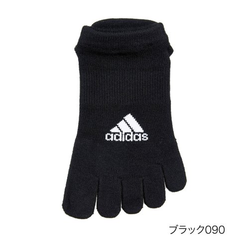 Adidas(アディダス)/福助 公式 ソックス スニーカー丈 レディース ADIDAS(アディダス) 無地 ワンポイント 足底滑り止め FOOTサポート 消臭加工 レディース 婦人 女性/ブラック