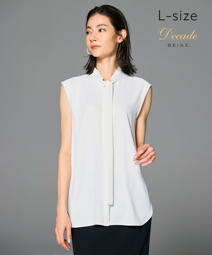 BEIGE 【洗える・L−size】EVA / ボウタイブラウス WHITE 8 BEIGE 【洗える・L−size】EVA / ボウタイブラウス WHITE 8