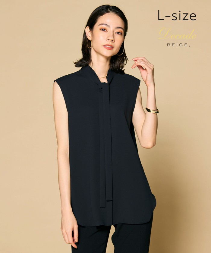 BEIGE 【洗える・L−size】EVA / ボウタイブラウス BLACK 8 BEIGE 【洗える・L−size】EVA / ボウタイブラウス BLACK 8