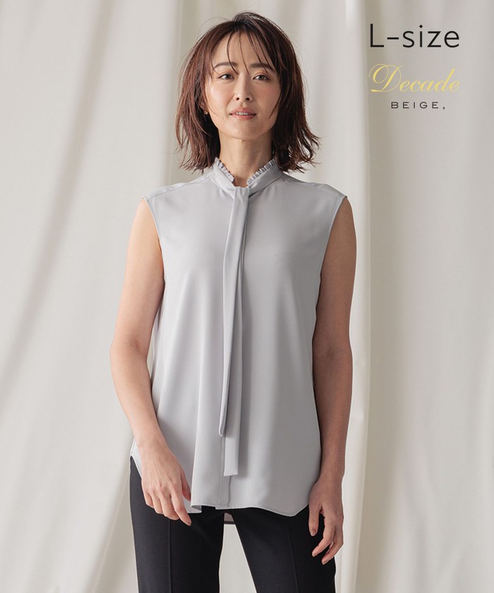 BEIGE 【洗える・L−size】EVA / ボウタイブラウス ICEBLUE 8 BEIGE 【洗える・L−size】EVA / ボウタイブラウス ICEBLUE 8