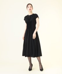 Sybilla(シビラ)/ピンタックフレンチスリーブドレス/ブラック