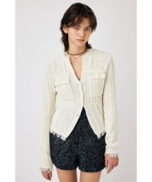 moussy(マウジー)/FRINGE KNIT カーディガン/WHT