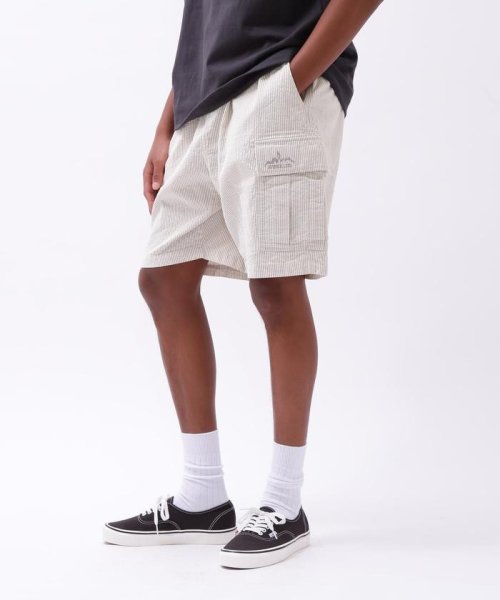 AVIREX(AVIREX)/SUCKER STRIPE VACATION CARGO SHORTS/ライトグレー3