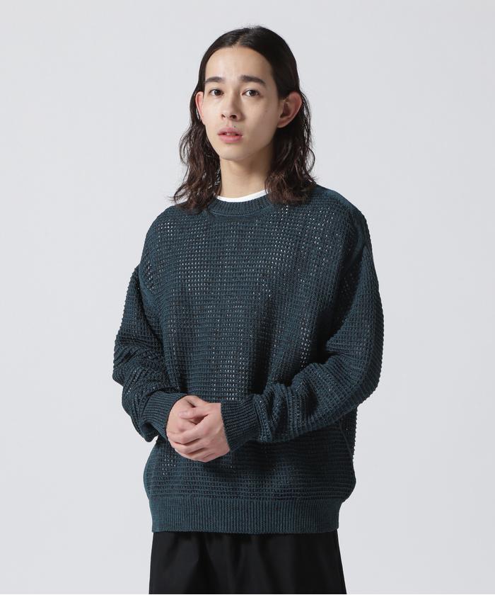 YOKE/ヨーク/MESH KNITTED CREWNECK SWEATER 【オンライン ショップ】
