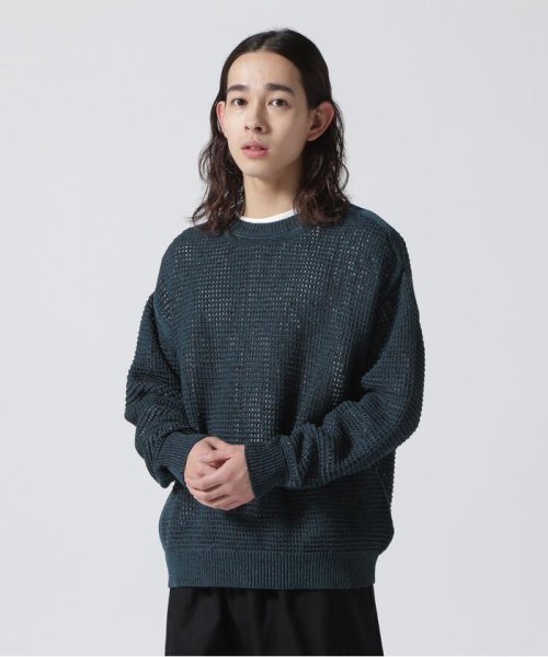 YOKE/ヨーク/MESH KNITTED CREWNECK SWEATER KNITTED CREWNECK
