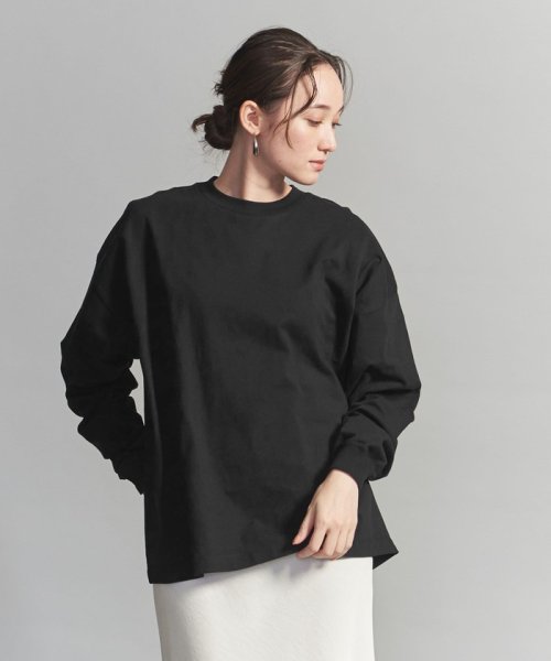 BEAUTY&YOUTH UNITED ARROWS(ビューティーアンドユース　ユナイテッドアローズ)/【WEB限定】スーパービック クルーネック ロングスリーブTシャツ/BLACK