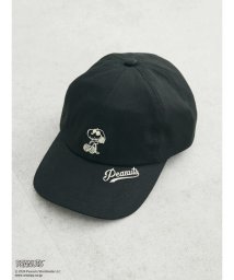 Green Parks(グリーンパークス)/■PEANUTS 刺繍CAP/ブラック