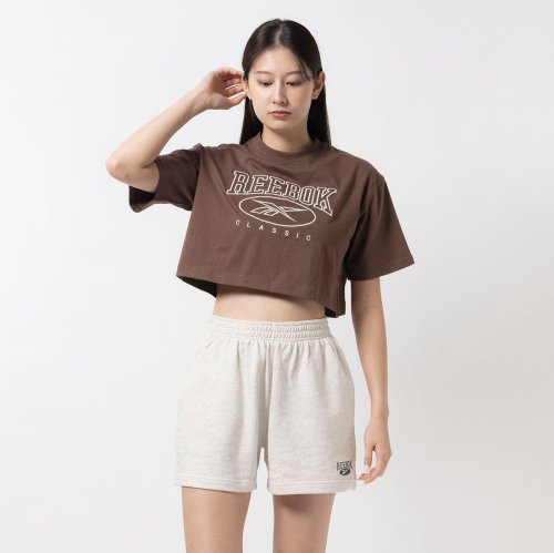 Reebok(リーボック)/ビッグロゴ クロップド Tシャツ / CL AE BIG LOGO CROP TEE /ダークブラウン