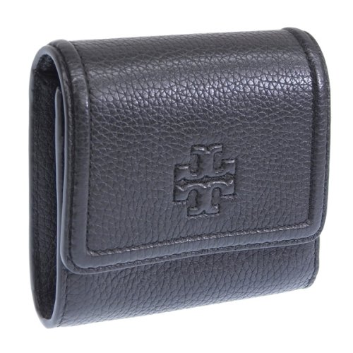 TORY BURCH(トリーバーチ)/TORY BURCH トリーバーチ THEA MINI WALLET テア ミニ 二つ折り 財布 コイン ケース レザー/ブラック