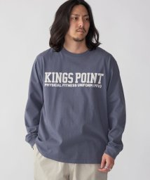 SHIPS MEN(シップス　メン)/KINGS POINT: ロゴ プリント 長袖 Tシャツ/ダークグレー