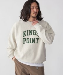 SHIPS MEN(シップス　メン)/KINGS POINT: ロゴ プリント スウェット プルオーバー/ナチュラル