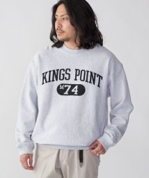 SHIPS MEN(シップス　メン)/KINGS POINT: ロゴ プリント スウェット プルオーバー/グレー